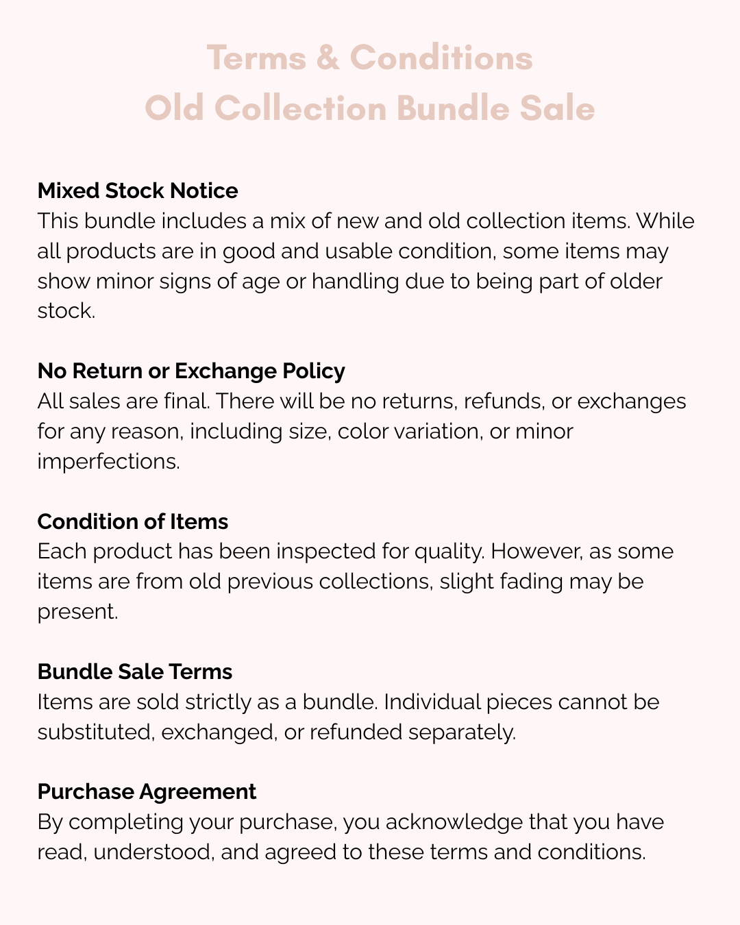 BUNDLE SALE - READ TERMS & CONDITIONS BEFORE BUYING!