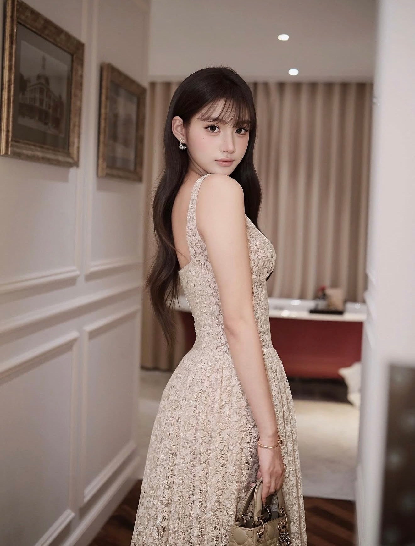 Tara Dress (Nude Cream)