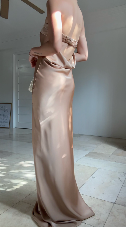 Camellia Dress (Silky Brown)