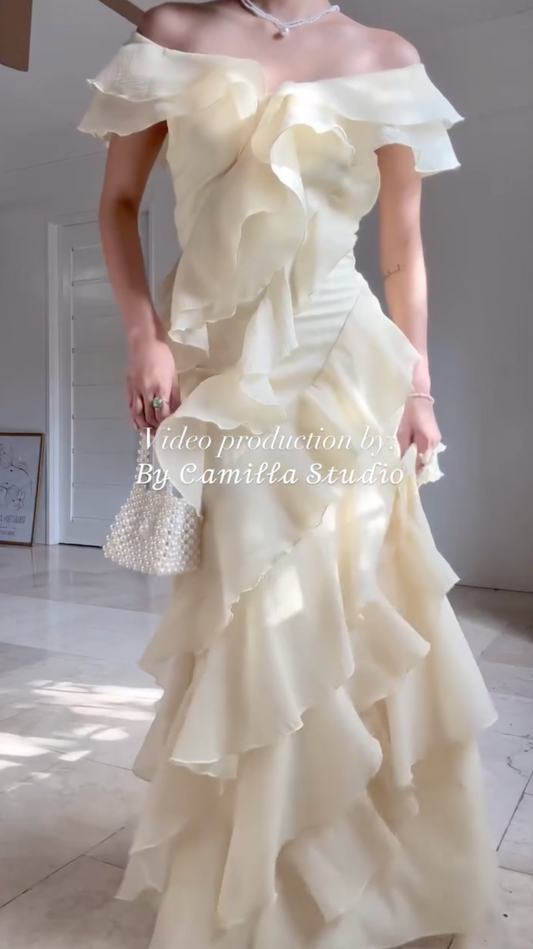 Pre-order: Hailey Dress (Cream Color)