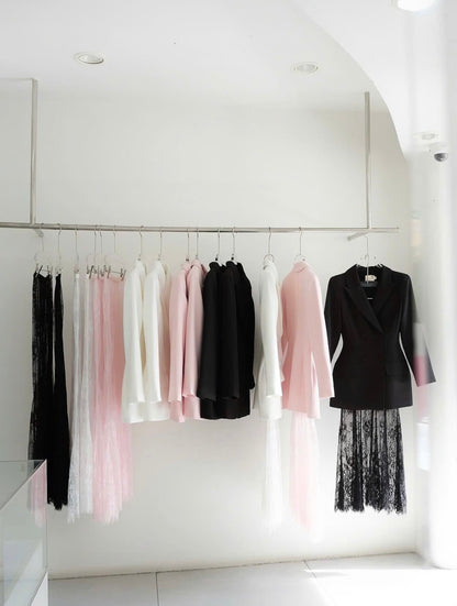 Jenna Oversized Blazer + Lace Skirt Set