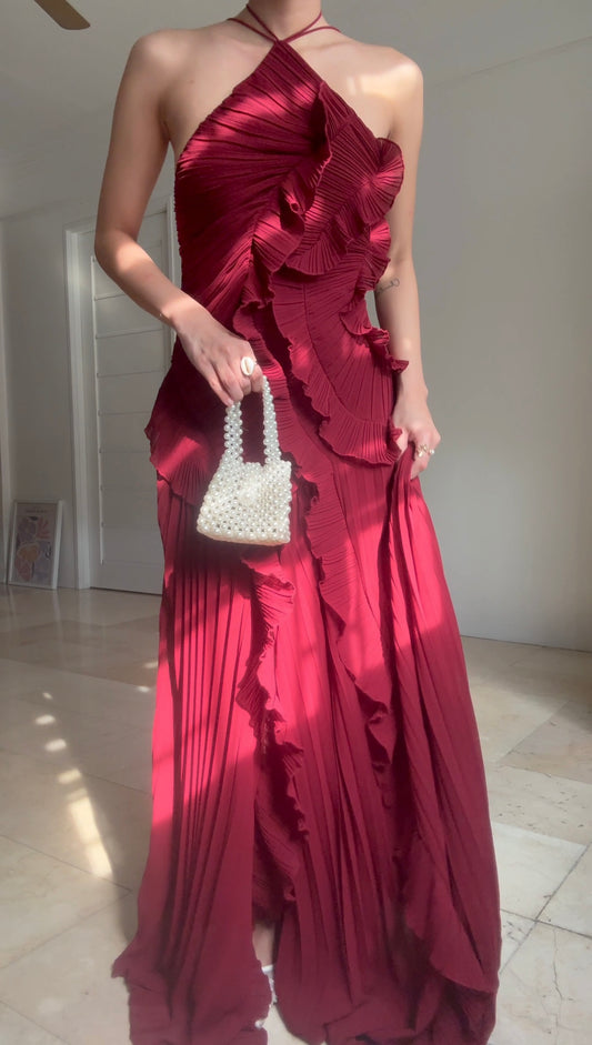 Monica Dress - Dark Red (Sizing runs big)